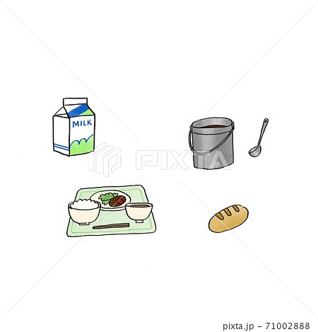 給食のイラストセットのイラスト素材