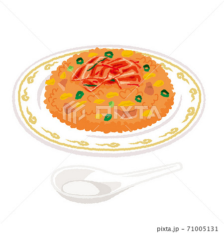 キムチチャーハン キムチ焼きめしのイラストのイラスト素材