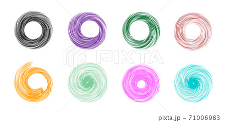 Set of spirals. Vector icons. Set of round swirls 71006983