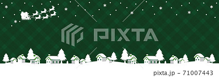 クリスマス　サンタクロース　ギンガムチェック　バナー　背景 71007443