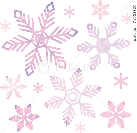 クリスマス 冬 雪の結晶 氷 オーナメント 水彩 イラスト素材のイラスト素材
