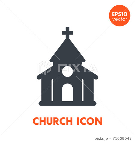 Church Icon Over Whiteのイラスト素材