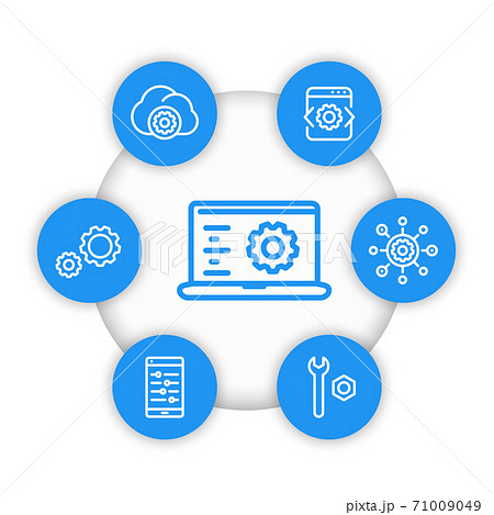 development, engineering, configuration icons 71009049