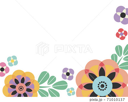 昭和レトロポップな花柄背景のイラスト素材