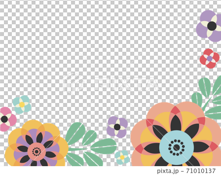 昭和レトロポップな花柄背景のイラスト素材