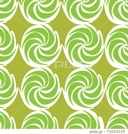 green Vector decorative continuous background using wavy lines, curves and circles. Composition can be used as wallpaper. 71010230