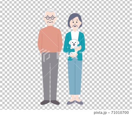 シニア夫婦と小型犬 71010700