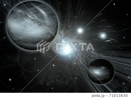 galaxy in a free space. 3D rendering 71013630