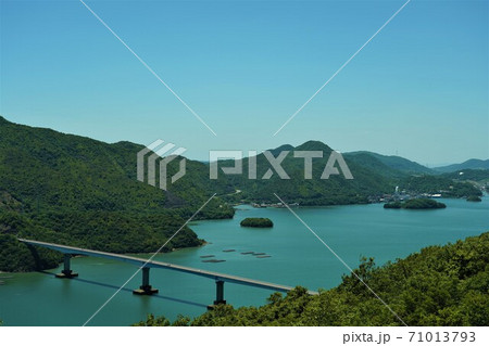 夕立受山展望台から見た方上大橋 71013793