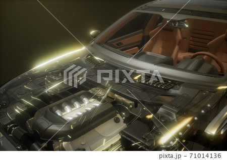 engine and other parts visible in car engine and other parts visible in car 71014136