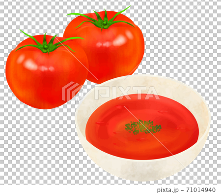 トマトスープ ポタージュのイラスト素材