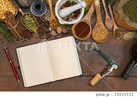 Cooking spices and herbs - space for text 71015531