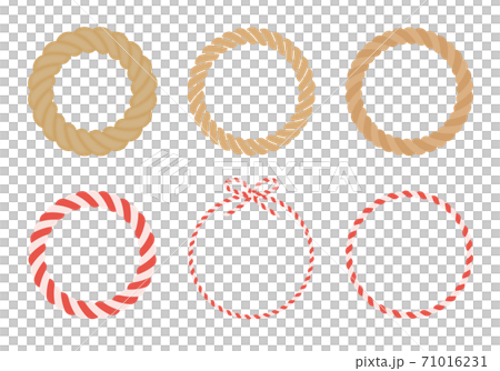 シンプルなしめ縄・ロープの輪っか素材 シンプルなしめ縄・ロープの輪っか素材 71016231