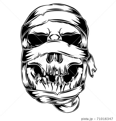 The Mummy Skull With The Messy Shroud For The のイラスト素材