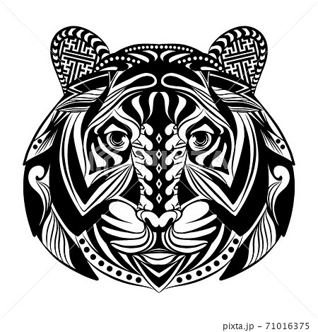 Tiger Full Of The Ornament For The Tattoo のイラスト素材