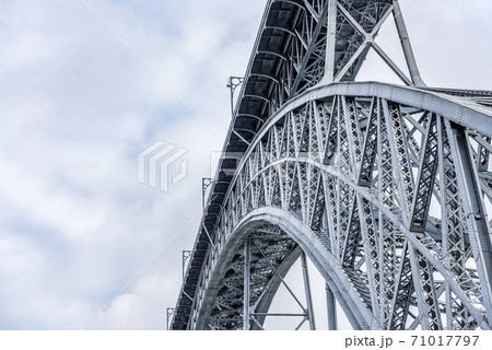 The Maria Pia Bridge in Porto, Portugal, built in 1877 and attributed to Gustave Eiffel The Maria Pia Bridge in Porto, Portugal, built in 1877 and attributed to Gustave Eiffel 71017797