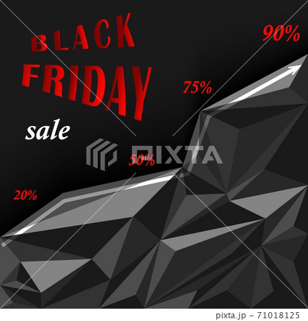Black Friday sale polygonal background. Shopping discounts promotion. Advertising banner. 71018125