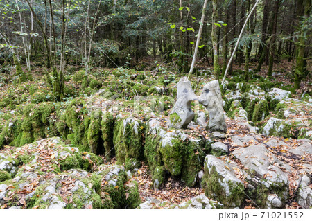 The karstic trail of Malrochers from Jura, France The karstic trail of Malrochers from Jura, France 71021552