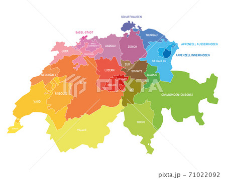 Switzerland - map of cantons 71022092