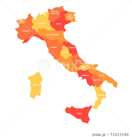 Italy - map of regions 71022590