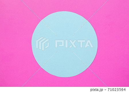 Layout for the inscription. Blank blue and pink card on bright background. Modern trending ad template. Mock up, place for banner for text. Layout for the inscription. Blank blue and pink card on bright background. Modern trending ad template. Mock up, place for banner for text. 71023564
