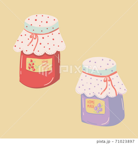 Cartoon kawaii cute jar of jam vector illustration Cartoon kawaii cute jar of jam vector illustration 71023897