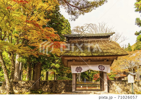 仙台藩花山村寒湯番所跡の紅葉 宮城県栗原市 仙台藩花山村寒湯番所跡の紅葉 宮城県栗原市 71026057