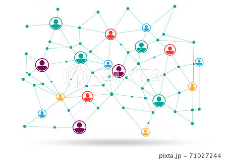 Social network concept with people connecting 71027244
