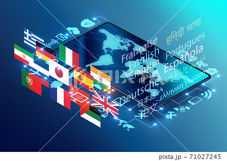 Concept of online foreign language translation and learning - 3d 71027245