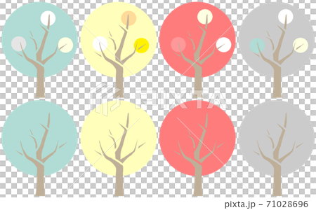 Scandinavian and fashionable tree illustrations, background materials (with and without patterns) Scandinavian and fashionable tree illustrations, background materials (with and without patterns) 71028696