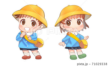 かわいい幼稚園生のイラストのイラスト素材