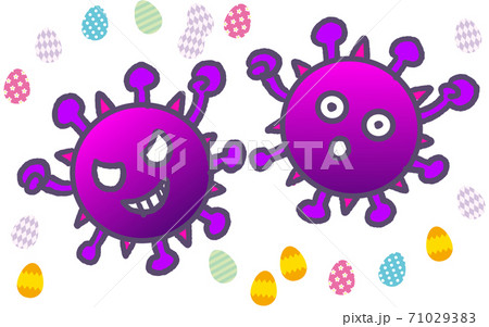 コロナ 予防 ウイルス カラー 感染 インフルエンザのイラスト素材