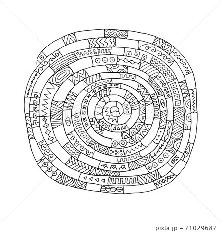 Ethnic spiral mandala, sketch for your design 71029687
