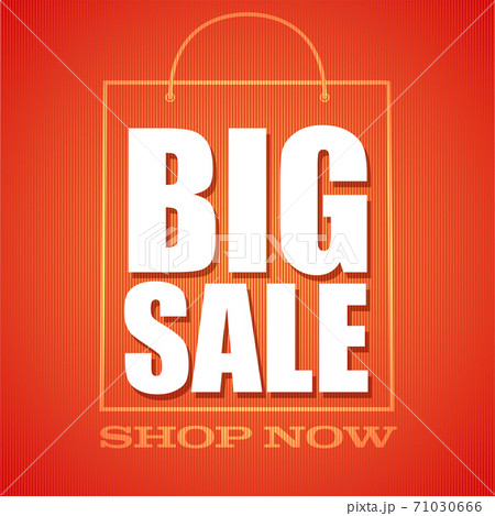 Big sale. Shop now. Shopping bag in outline style 71030666