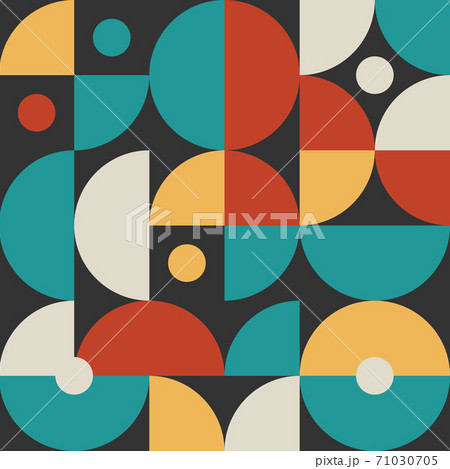 Retro pattern in style of 60s, 70s. Bauhaus seamless color geometric background Retro pattern in style of 60s, 70s. Bauhaus seamless color geometric background 71030705