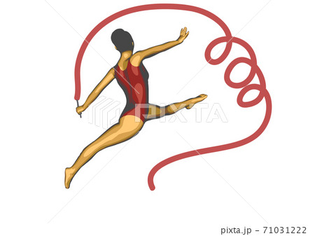 Female gymnast  with ribbon 71031222