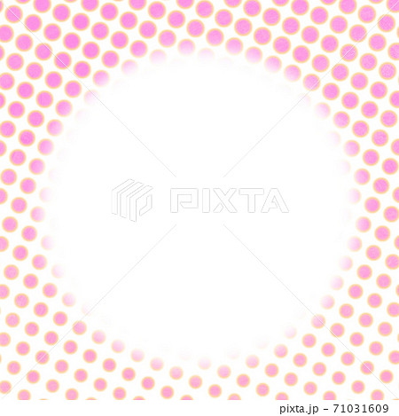 正方形 ピンクドットと丸フレーム背景のイラスト素材