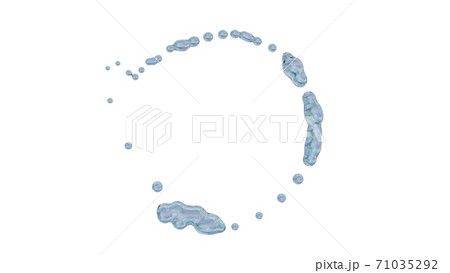 White water drops an white background. 3D rendering 71035292
