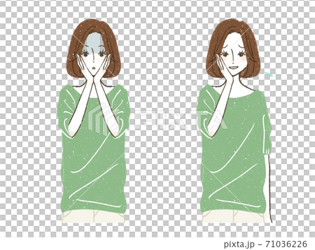 ショックを受けている女性-苦笑いしている女性 71036226