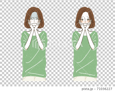 ショックを受けている女性-喜んでいる女性 71036227