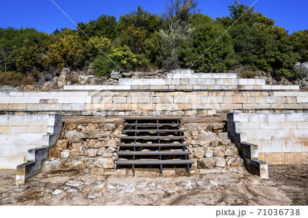 Ruins of ancient stageira city in Halkidiki, Greece 71036738