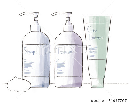 シャンプー＆トリートメント寒色/背景と泡 71037767