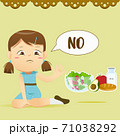 The girl say no for healthy food 71038292