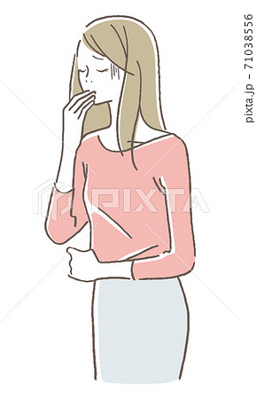 気分が悪い女性　上半身 71038556