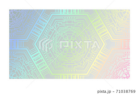 Neon gradient hologram futuristic metallic net 71038769