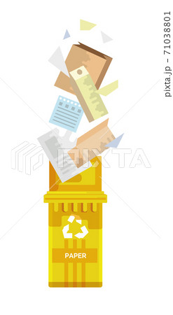 Isolated paper trash sorting and recycling container Isolated paper trash sorting and recycling container 71038801