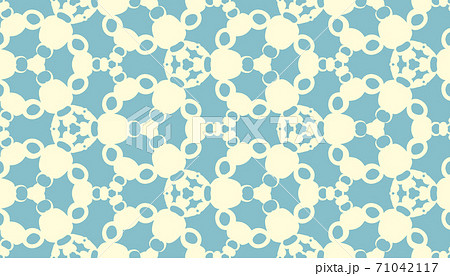 シームレス背景パターン　切り絵柄　青緑 71042117