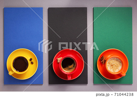 cup of coffee and chocolate milk cup of coffee and chocolate milk 71044238