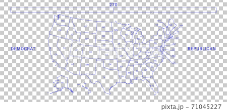 US election map. American Presidential Election results infographics template. All the states are separated and named in the layer panel US election map. American Presidential Election results infographics template. All the states are separated and named in the layer panel 71045227