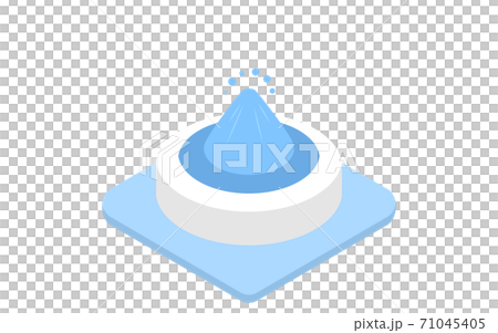 Illustration of blue icon of isometric fountain 71045405